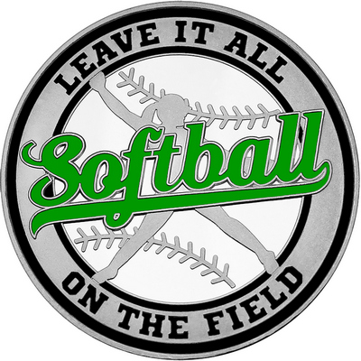 Green "Softball" with Black Outer Circular Borders